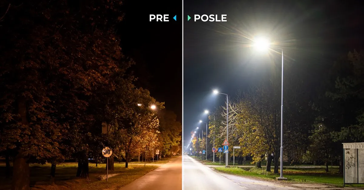 Pre i posle rekonstrukcije javnog osvetljenja