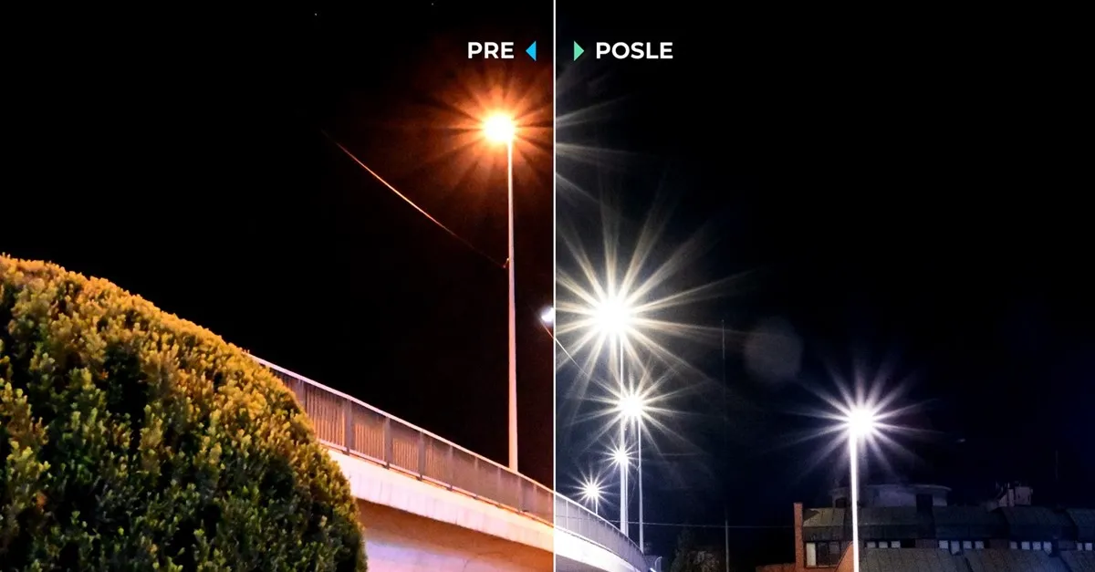 Pre i posle rekonstrukcije javnog osvetljenja