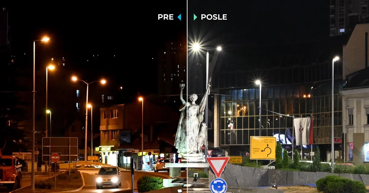 Pre i posle rekonstrukcije javnog osvetljenja