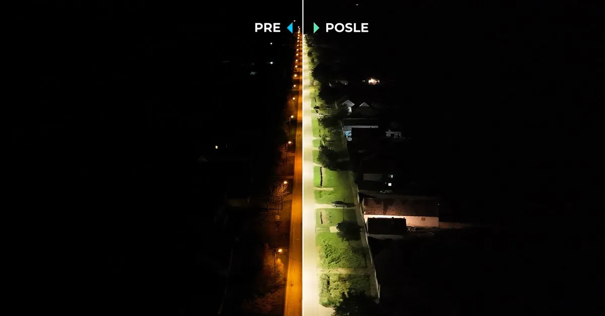 Pre i posle rekonstrukcije javnog osvetljenja