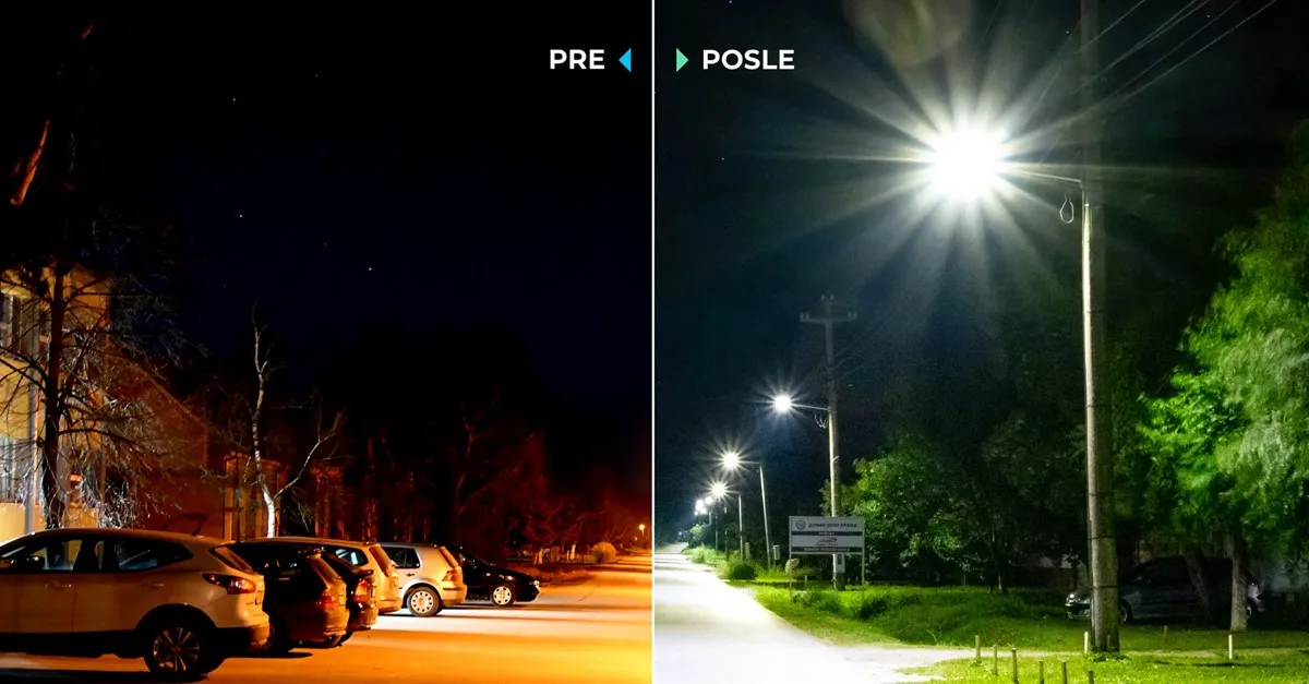 Pre i posle rekonstrukcije javnog osvetljenja